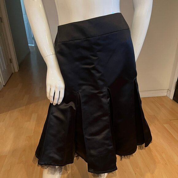 LOUIS VERDAD INVERTED PLEAT SKIRT WITH TULLE UNDERSKIRT SZ L LARGE - Picture 1 of 4